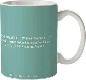 Mr. & Mrs. Panda Tasse Spruch Großonkel Erfahrung - Meeresbrise - Geschenk, Freude, Weisheit, Keramik