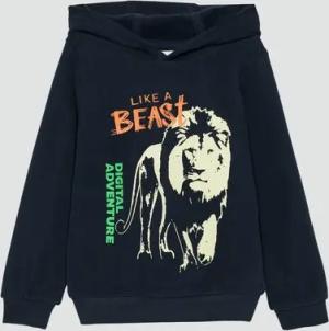 s.Oliver Sweatshirt Wärmendes Kapuzen-Sweatshirt mit Glow-in-the-dark-Print Rippbündchen