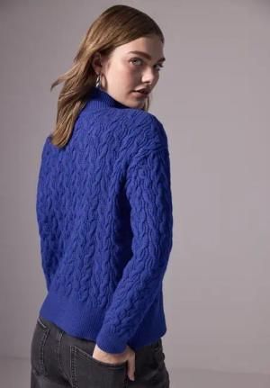 Street One Studio Frauen Kurzer Strickpullover in Blau, Gr: 36