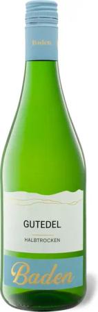 Gutedel Baden QbA halbtrocken vegan, Literflasche, Weißwein 2023 - Mindestbestellmenge 6