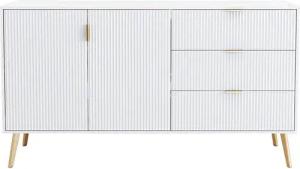 XDeer Kommode Sideboard mit vergoldeten Beinen und Griffen Kommode Schrank, Lackiert Abgerundete Ecken für Schlafzimmer 140W*40D*78H cm