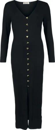 Banned Retro - Rockabilly Kleid lang - Enid Knit Dress - S - für Damen - Größe S - schwarz