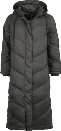 QED London - Rockabilly Mantel - Chevron Midi Quilted Coat - XS bis L - für Damen - Größe XS - schwarz