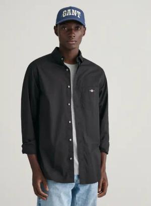 Gant Langarmhemd "Regular Fit Popeline Hemd leicht strapazierfähig pflegeleicht", mit Label Stickerei auf der Brusttasche