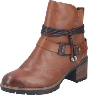 Rieker Stiefelette, Boots, Blockabsatz, Zierbänder, in Used-Optik
