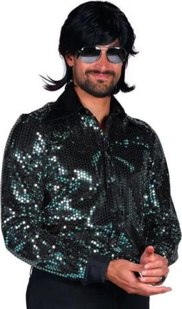 thetru Kostüm Show Pailletten Hemd 'Night Fever' für Herren - Tü