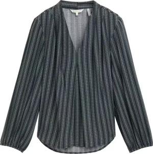 TOM TAILOR Damen Gemusterte Bluse mit LENZING™ ECOVERO™, blau, Gemustert, Gr. 38