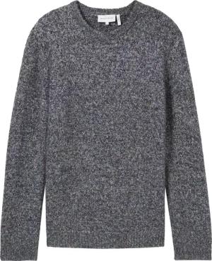 TOM TAILOR Herren Strickpullover mit Wollanteil, blau, Meliert, Gr. S