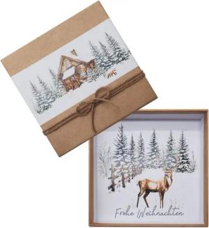 ZauberDeko Geschenkbox Geldgeschenk Kraft Banderole Wald Hirsch Fuchs Haus Weihnachten