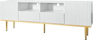 Gotagee TV-Schrank Lowboard TV-Möbel mit goldenen Füßen und goldenem Rand