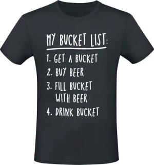 Sprüche T-Shirt - My bucket list - M bis 3XL - für Männer - Größe XL - schwarz