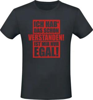 Sprüche T-Shirt - Ich hab' das schon verstanden! Ist mir nur egal! - L bis 3XL - für Männer - Größe L - schwarz