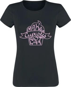 Sprüche T-Shirt - Make cupcakes not war - S bis XXL - für Damen - Größe XL - schwarz
