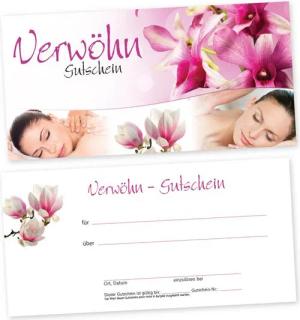 cosmeticPlus Geschenkkarte 50 Gutscheinkarten für Massage, Spa & Wellness zum Verkaufen