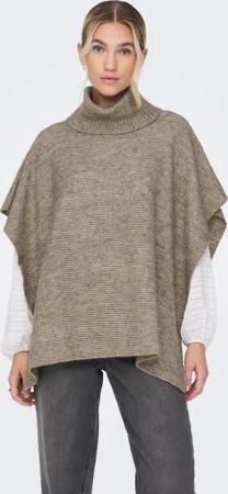 ONLY Strickponcho "ONLLOVISA LIFE KNIT PONCHO ACC", in Rippstrick Optik mit Rollkragen