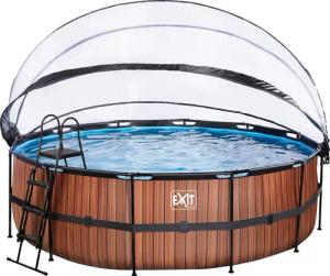 EXIT Framepool "inkl. multifunktionaler Poolabdeckung & Wärmepumpe", (Set, 5 tlg.), ØxH: 450x122 cm, mit Sandfilteranlage und Sicherheitsleiter