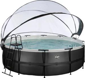 EXIT Framepool "inkl. multifunktionaler Poolabdeckung & Wärmepumpe", (Set, 5 tlg.), ØxH: 450x122 cm, mit Sandfilteranlage und Sicherheitsleiter
