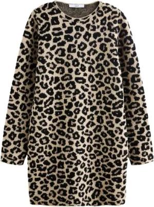 Next Strickkleid Langarm-Strickkleid Etuikleid mit Leopardenmuster (1-tlg)