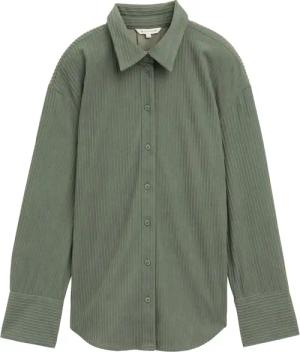 TOM TAILOR Damen Oversized Cordbluse, grün, Uni, Gr. 42