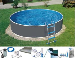 KONIFERA Rundpool "Standard", (Set, 10 tlg.), Mit Stanzung in der Stahlwand für Einbauskimmer und Einlaufdüse