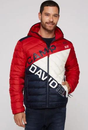 CAMP DAVID Steppjacke, mit Kapuze, mit Colour-Blocking und Rücken-Print