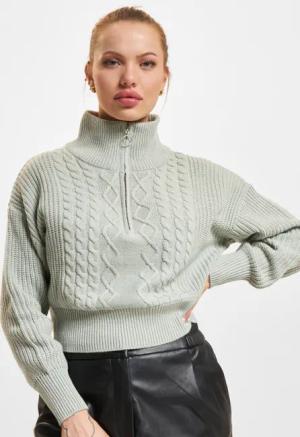 Only Doritta Longsleeve Cable Zip High Neck Pullover