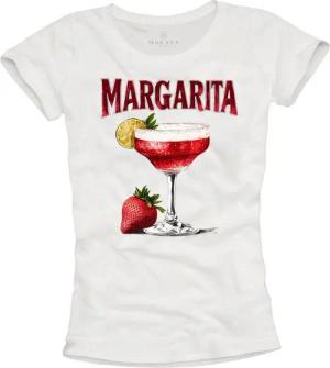 MAKAYA Print-Shirt Damen Margarita Glas Party Outfit Festival Konzert Top Modisch Elegant (Weiß, S, M, L, XL) aus Baumwolle