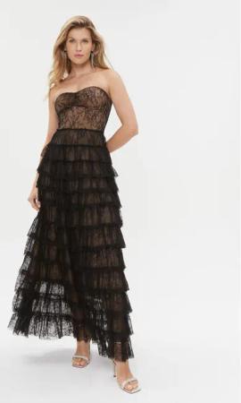 TWINSET Abendkleid 232TT2070 Schwarz Regular Fit