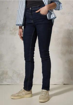Cecil Damen Rinsed Wash Jeans in Blau, Gr: 25