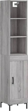 vidaXL Highboard Highboard Grau Sonoma 34,5x34x180 cm Holzwerkstoff (1 St)