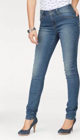 Arizona Slim-fit-Jeans "Curve-Collection", hohe Leibhöhe, Five-Pocket-Design, Zip-Fly