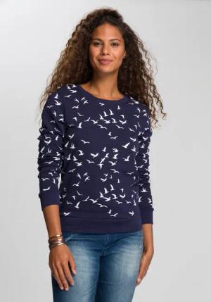 KangaROOS Sweatshirt, Langarm, figurumspielender Schnitt, bedruckt, Rundhalsausschnitt