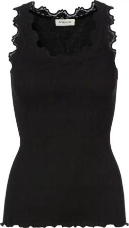 rosemunde Tanktop "Babette Silk Top", wunderschöner Vintage-Spitzenbesatz an Ausschnitt und Trägern