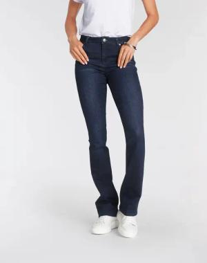 Tamaris Bootcut-Jeans, normale Leibhöhe, Bootcut, mit ausgestelltem Bein