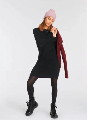 Tamaris Strickkleid, kurzes Kleid, figurumspielend, aus Viskosemischung