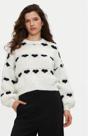 Pieces Pullover Nove 17152014 Écru Regular Fit