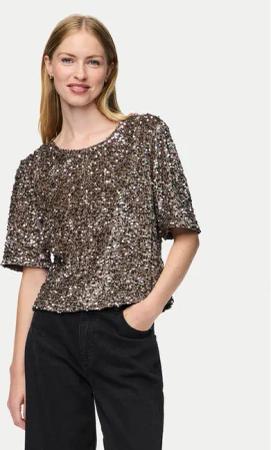 Pieces Bluse Kam 17132951 Goldfarben Regular Fit