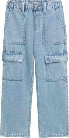 TOM TAILOR Jungen Baggy Cargo Jeans, blau, Uni, Gr. 110