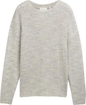 TOM TAILOR Herren Strickpullover mit Wollanteil, weiß, Meliert, Gr. M