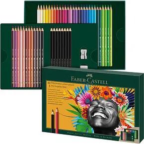 FABER-CASTELL Polychromos & Pitt Graphite Matt Malset farbsortiert, 50 St.