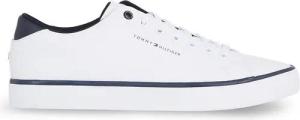 Tommy Hilfiger TH HI VULC CORE LOW LEATHER ESS Sneaker, Freizeitschuh, Halbschuh, Schnürschuh mit Ziernähten an der Ferse