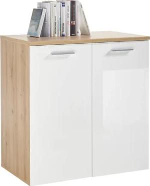 HBZ Kommode "Pablo weiß Glanz, BxHxT 80x84x50 cm", Kommode mit 2 Türen und 1 festen Einlegeboden