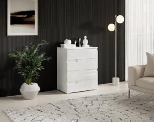 HBZ Kommode "Spice weiß hochglanz, BxHxT 65x80x40 cm", Kommode mit 4 Schubkästen