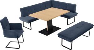 K+W Komfort & Wohnen Essgruppe "Giacomo III", (4 tlg.), wahlweise links oder rechts langer Schenkel 207cm, Freischwingersessel