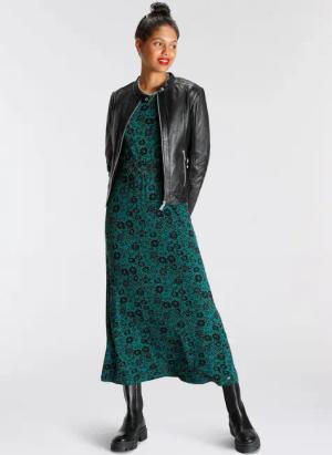 Tamaris Maxikleid, figurbetont, aus Jersey, Langarm, mit Rundhalsausschnitt