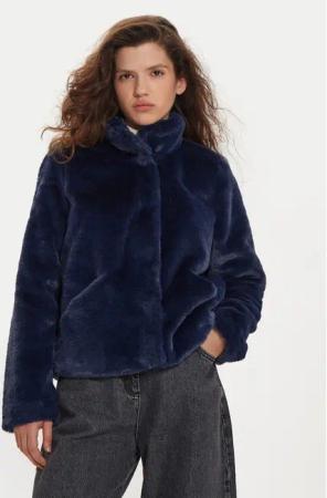 ONLY Pelzmantel Newvida 15295423 Dunkelblau Regular Fit
