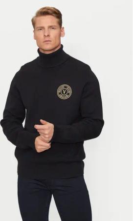 Versace Jeans Couture Rollkragenpullover 77GAFM07 Schwarz Regular Fit