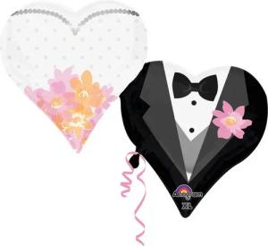 Amscan Folienballon Herz Folienballon Supershape Brautpaar Hochzeit -