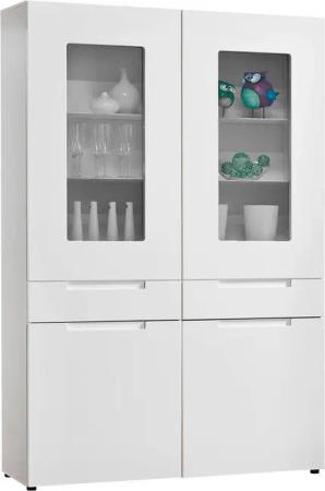 Highboard Mailand weiß Hochglanz B/H/T: ca. 128x191x40 cm