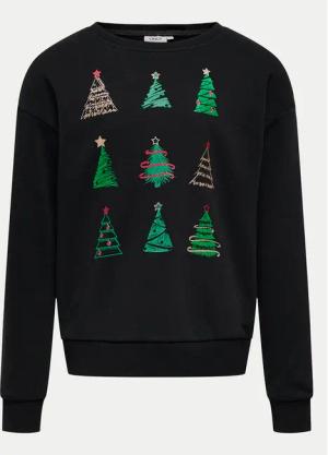 Kids ONLY Sweatshirt Yda Xmas 15280285 Schwarz Regular Fit